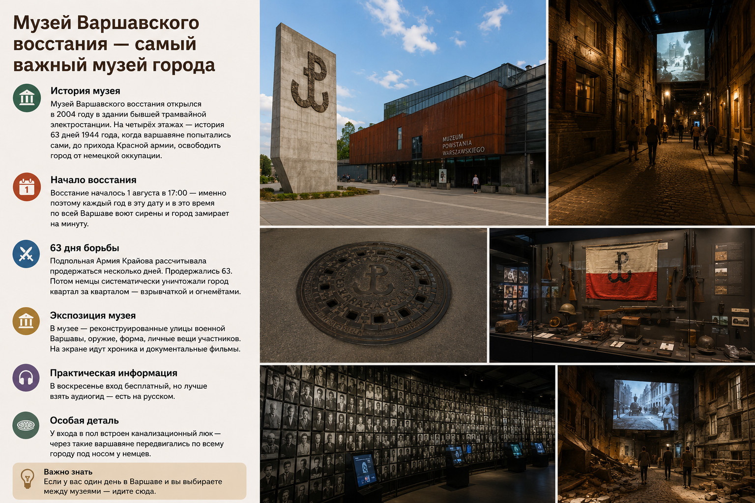 Музей Варшавского восстания: ретро и история

