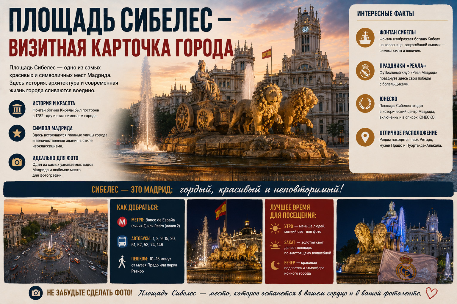 Площадь Сибелес: сердце Мадрида