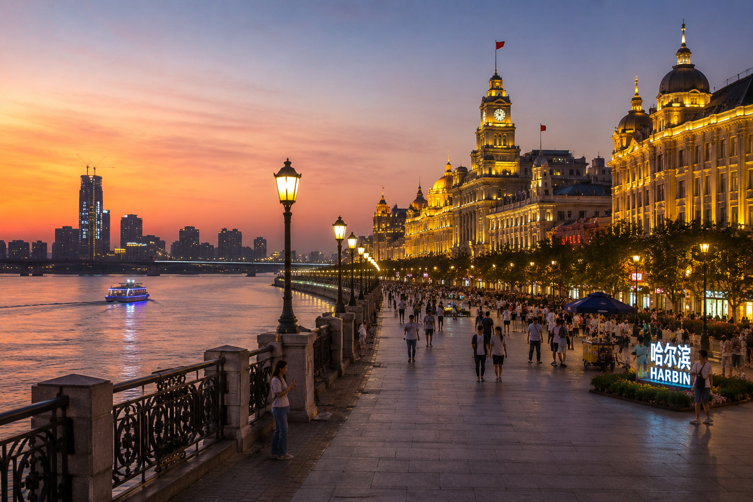Набережная реки Сунгари в Харбине