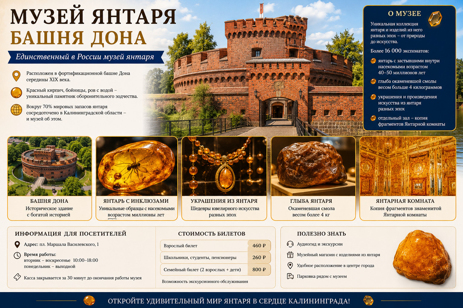 Музей янтаря в сердце Калининграда


