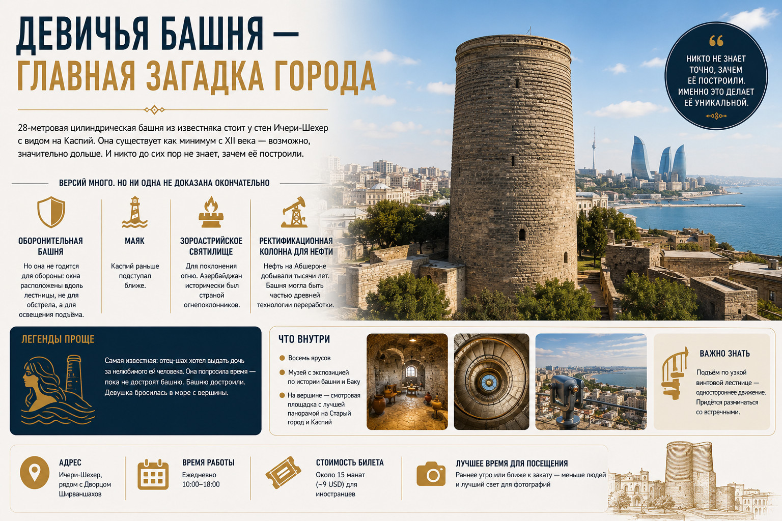 Девичья башня: загадка Баку