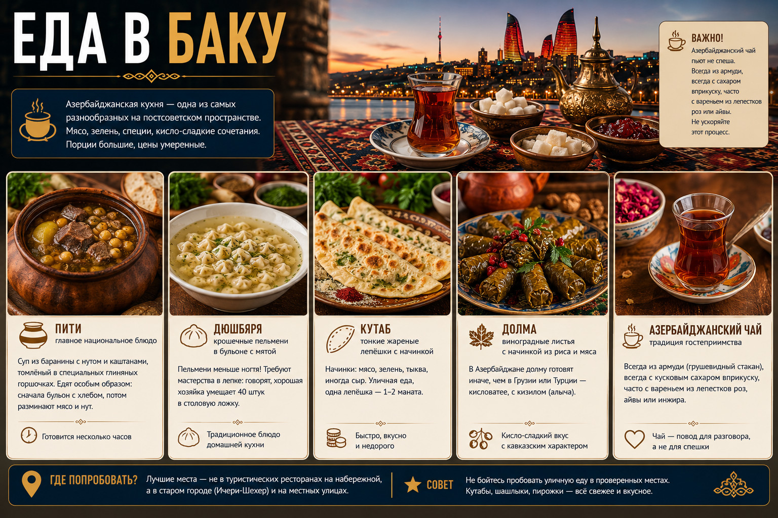 Еда в Баку: вкус Азербайджана
